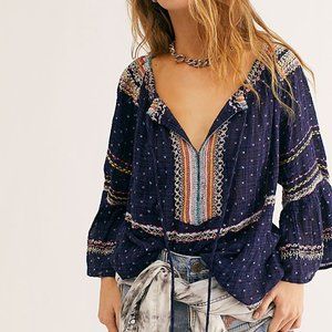 Free People Talia Embroidered Blouse